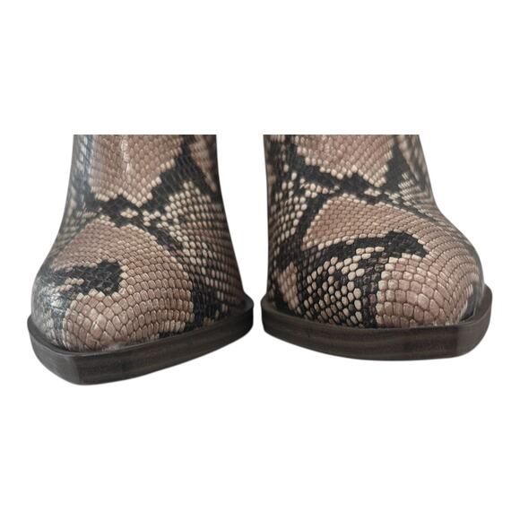 Vince Camuto Gigietta Snake Print Ankle Bootie Back Zip Ta Black Cream Size 11 M - Picture 4 of 10